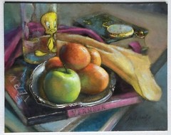 Tweety Bird Looney Tunes with Pocket Watch 14×11 in Oil on canvas HALL GROAT II
