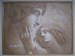 W. Harris Neo Classical Roman Renaissance framed 12″ x 16″ canvas oil painting