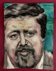 Bart Giamatti Watercolor Portrait Signed Dated Herbert Renkewitz Rare OOAK 1979