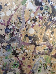 AFTER? JACKSON POLLOCK ALUMINUM DRIP PAINTING, PERFECT MARBELIZATION