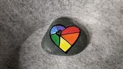 Hand Painted Rock / Stone – pride rocks – lgbtqia+ – rainbow heart – celebration