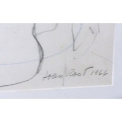 Amazing RARE Find Original JOAN ROOT Signed Art BLUE HEAVEN (1966) Rare Art