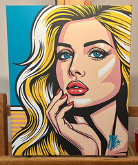 SAND AND SKY original modern pop art hand painted acrylic painting on canvas