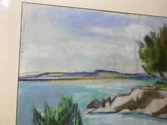 Frederick Childs (1908 – 1978) „Coastal Landscape“ Pastel Painting-Signed/Framed