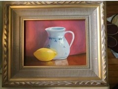 Vintage Still Life Oil Painting, Framed, Unsigned