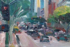 8th & Fig Downtown Los Angeles Plein Air Impressionism Cityscape John Kilduff