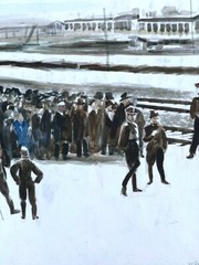 Concentration Camp-Holocaust Watercolor Painting-1970s-Israel Louis Winarsky