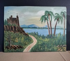Original Oil Painting On Masonite 17″ x 23″ A B McLaughlin Signed Unframed