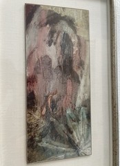 David Curtis Baker 1969 Mixed Media Abstract Female Figure Framed Floating