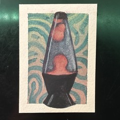 ACEO Artist Trading Card „Groovin“ Lava Lamp, Gau.b_ 2026, 2.5″x3.5″