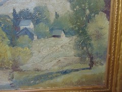 Ernest T. Fredericks Oil on Canvas Landscape Farm Hill Signed 14″ x 11″ Trees