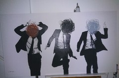 J. Barrios Giclee Boys Band Painting – Mixed Media – Size: 44 x 81 x 1 – 1/2 in