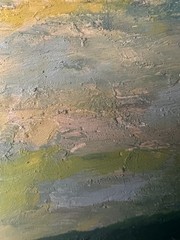Landscape with Creek-Beni Kosh-1970 Signed Oil Painting on Wood Panel-Unframed