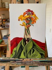 Painting Original, Still Life, Oil on Canvas Linen, 16 1/8in x 10 5/8in