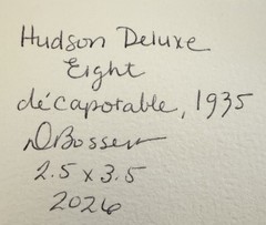 “Hudson Deluxe Eight 1935” ACEO Watercolor By DBossert Features Classic Car