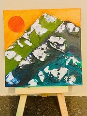 Mountain Landscape Original Painting Art Oil Impasto Landscape Textured Canvas