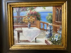 AMALFI COAST, ORIGINAL ON CANVAS, SIGNED, FRAMED