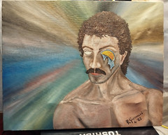 R. Guerrini -tribute A Freddie Mercury Orb – Oil on Canvas 15 3/8X20 1/8in – 4/