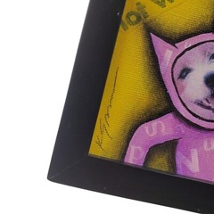 VTG Keith Grace Signed Dude Dog Face Acrylic Mixed Media 5.75×7.75 Painting 2005