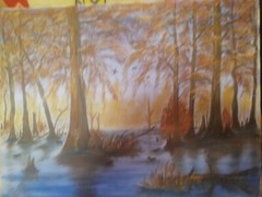 *“VINTAGE LOUISIANA BAYOU SWAMP SCENE OIL PAINTING 18×24 1980 NICE ❤️,! **