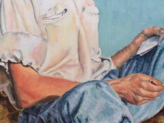 Australian Portrait of Artist Circa 1950 Oil Signed with Monogram LMG