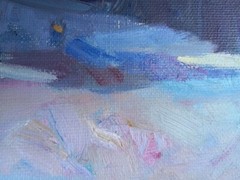 Oil painting In Village Ukrainian painter Canvas original winter landscape art