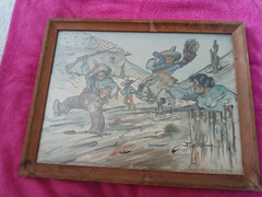 framed jack schurch artwork framed watercolor painting17.5inches wide 13.5inches