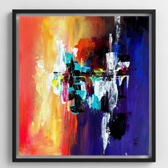 Original Abstract Art Painting „Rainy Day…“ Acrylic Signed Canvas Board 12×12