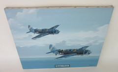 Raymond Waddey Painting WWII Curtis SB2C Helldivers Signed Harold Buell 20″x24″