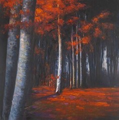 BEGIN DECO MAISON-Home Decor Mysterious Forest Wraped Canvas 24×24 Multicolor
