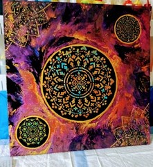 Abstract Paint Pour Art On 30×30 1.5 in Gallery Wrapped Stretched Canvas
