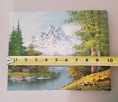 Vtg Original Mountain Cabin by the River Oil Painting Signed 8″ X 10″ Unframed