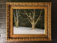 💠Original Oil Painting Canvas Framed Realism Landscape Night Signed Decor Art