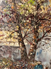Louis L. BASSET Signed LARGE 54″ X 30″ Oil Painting PARIS France Street Scene