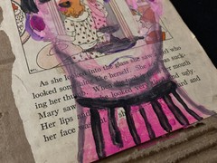 Man Portrait Painting Original Unique Paintly Naive Pink Collage Art Miz Katie