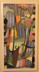 ORIGINAL SIGNED ABSTRACT OIL PAINTING TITLED “CARNIVAL GLASS” 24 3/4” X 12 3/4”