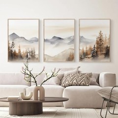 16×24 Inch Unframed Neutral Mountain Wall Art Prints