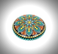 FREE SHIPPING Mandala Dotting Meditation Stone Hand Painted OOAK Signed Art