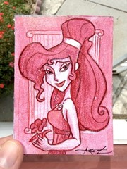 Original ACEO Megara Painting by Alannah Dyer- Mini Art 2.5×3.5 in. Hercules