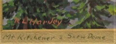 Rare Vintage R. L. Harvey Casein Painting „Mt. Kitchener“