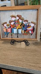 Vintage Rare Find Joyce Roybal Acrylic Oil Art Painting 12″X 16″ Child Musicians