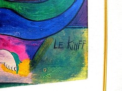 Linda Le Kinff Art Constellation Nude Woman Original Framed Colorful Vibrant COA