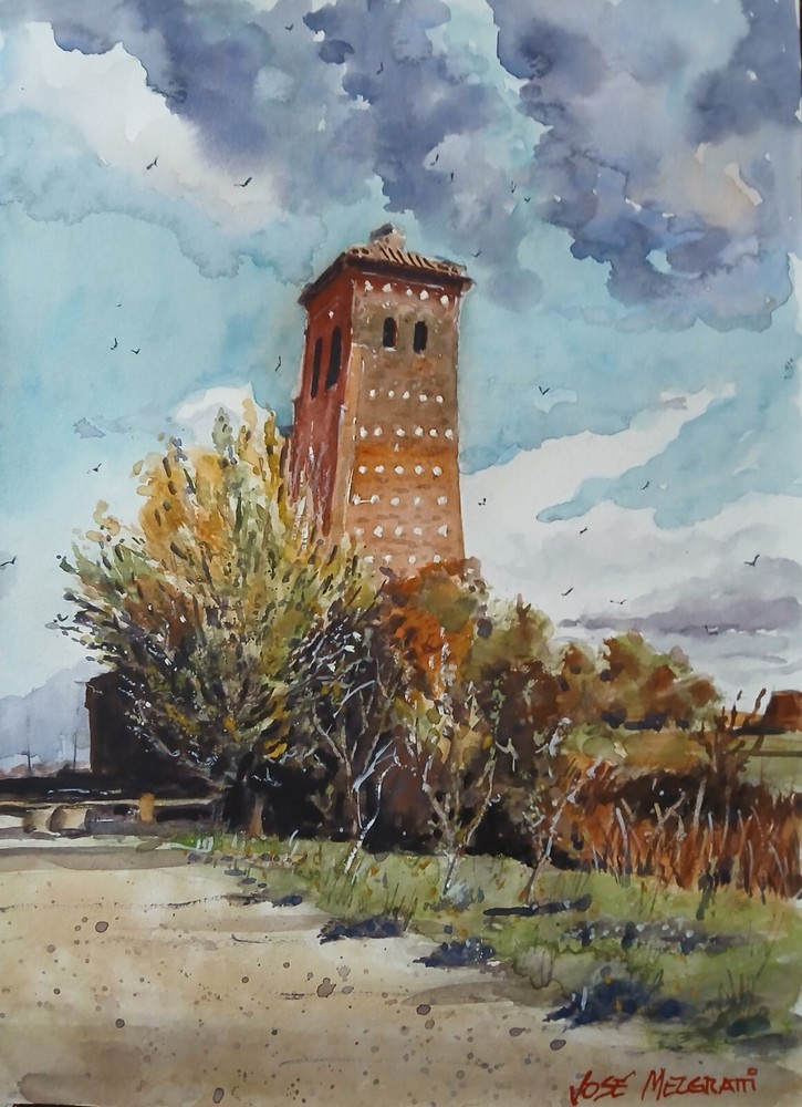 Watercolor Original Painting 11″ x 15″ „Palencia, Spain“ NOT A PRINT
