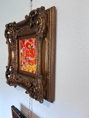 Original Mixed Media Abstract painting by Serg Graff, „Golden Balls“ , COA