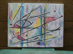 AN EXECUTIVE DECISION abstract new original 8×10 canvas painting signed Crowell
