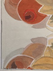Original Art Deco Nouveau Gouache Painting 1930 Old Bird XXe