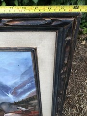 ZETTIE JONES Original MOUNTAIN BEAR OIL PAINTING MASTERFUL Canvas Gilt Frame