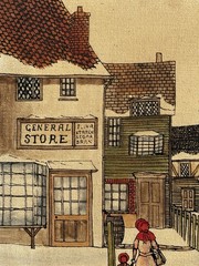 Vintage H Hargrove Certified #632218 Serigraph Painting GENERAL STORE 16″ x 12″