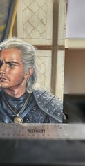 Original Oil Painting of GERALD of RIVIA Henry Cavill Fan Art by Roanyo