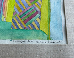 Asaph Ben Menahem(b.1940-) „A Paradise Scene“ Original Watercolor on Paper. 1969